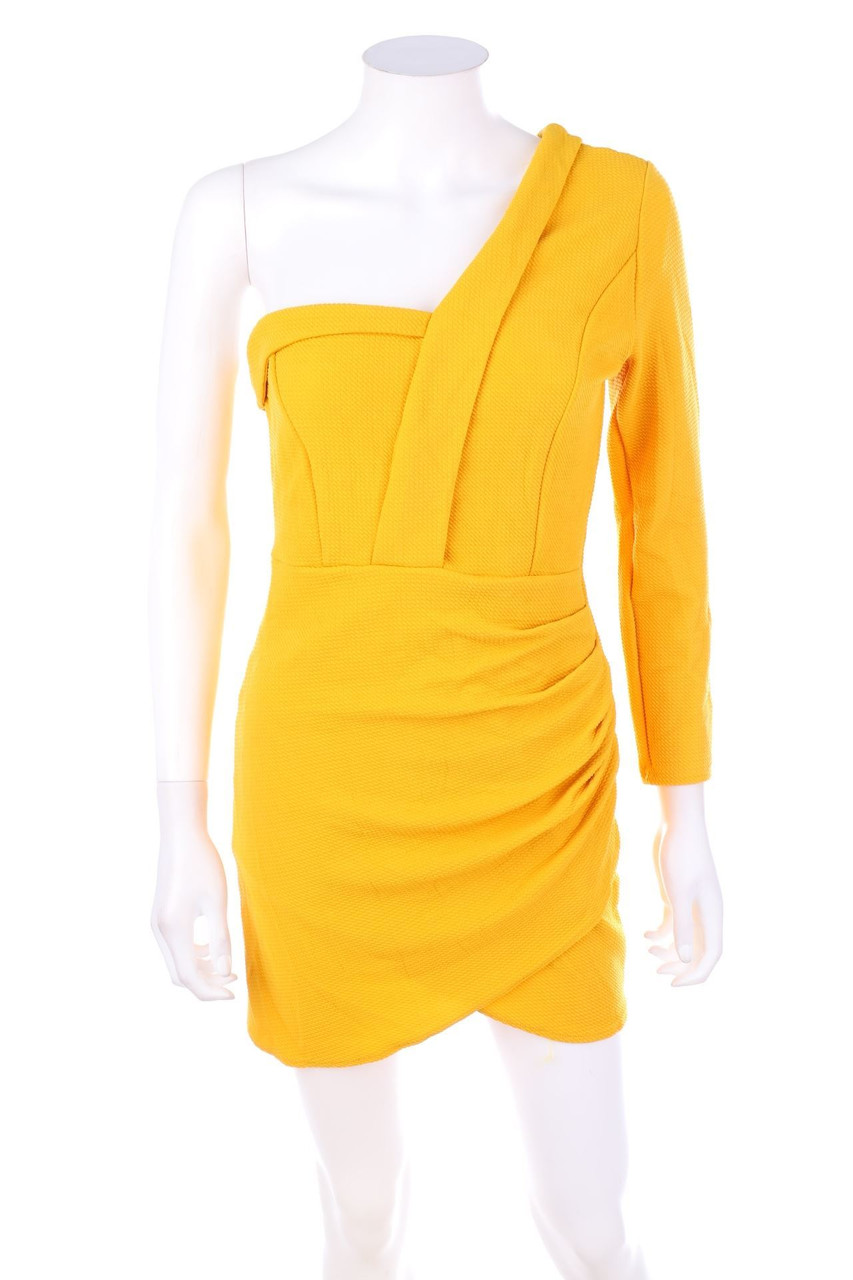 No Label - One shoulder-Dress with Wrap-Effect - M