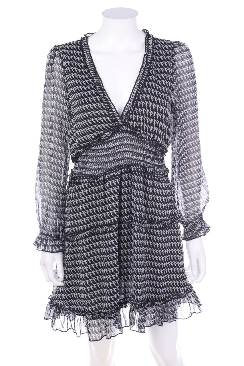 kilky Paris - Glitter-Party Dress with Houndstooth Pattern - S