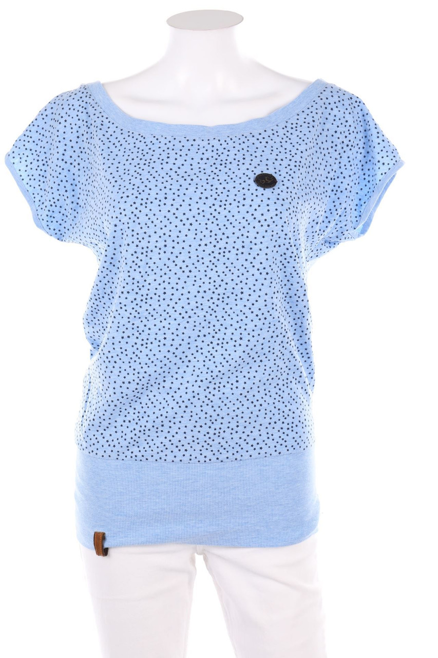 NAKETANO - Print-Shortsleeve-Shirt with Overcut Shoulder - M