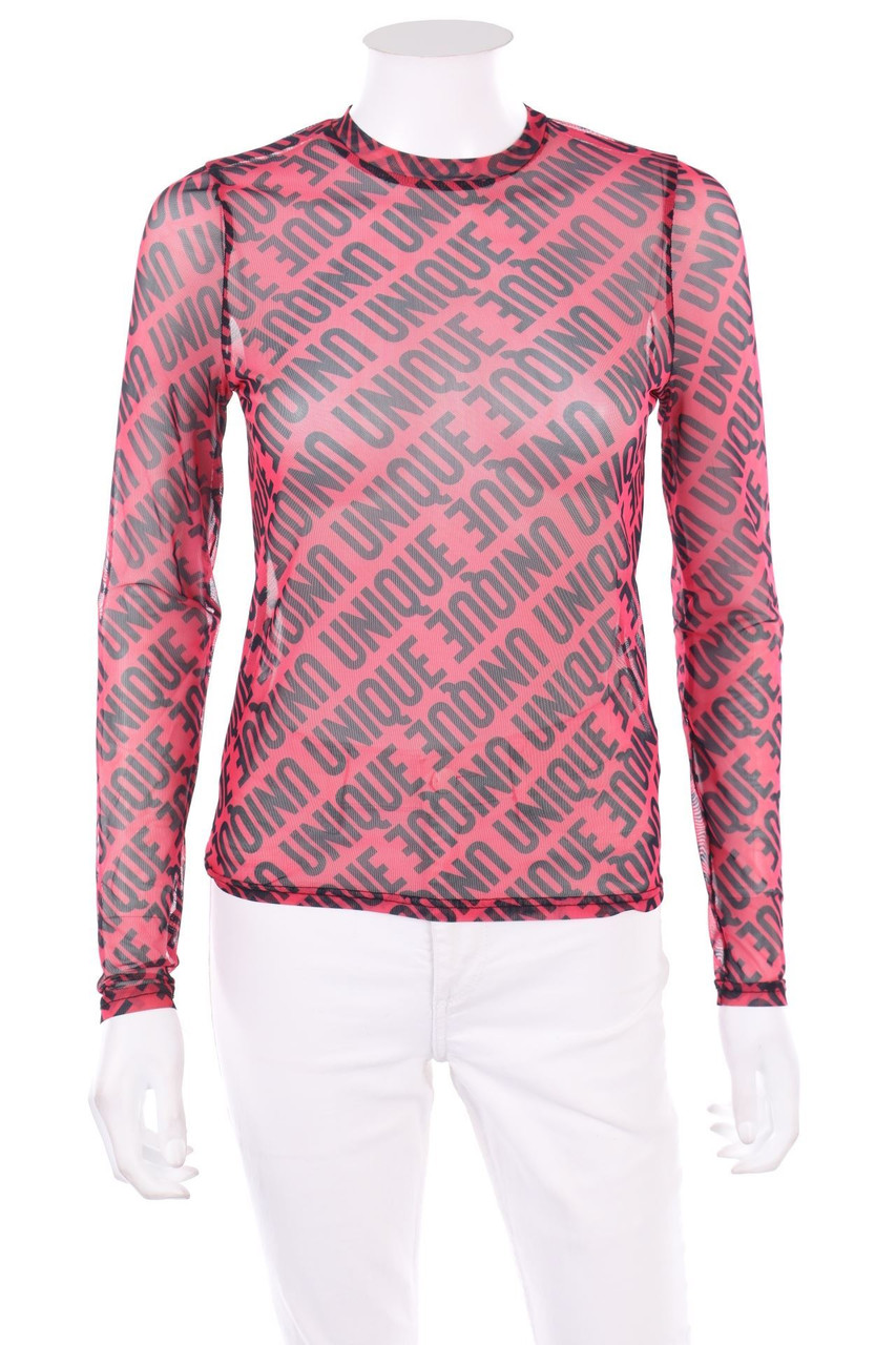 even&odd - Mesh-Longsleeve-Shirt with Statement Print - S