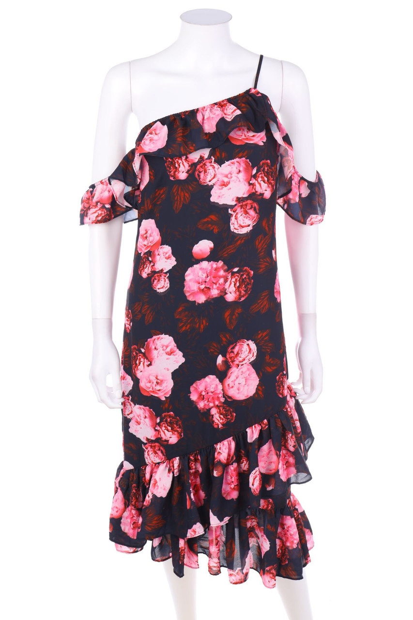 NA-KD - One shoulder-Dress with Flower Print - D 34