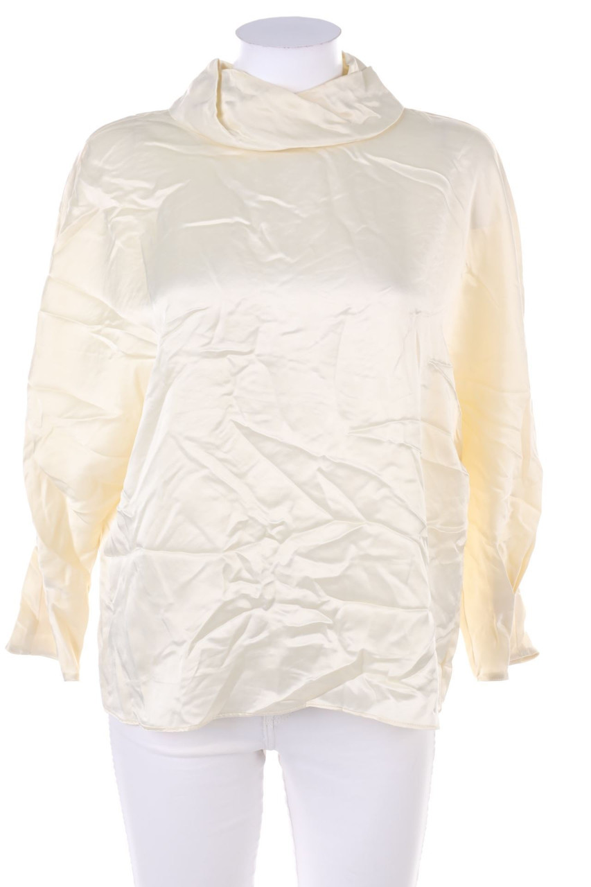 ZARA - Satin-Bluse mit Batwing-Ärmeln - S