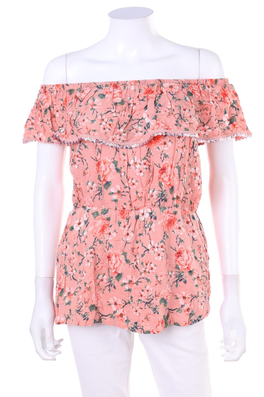 No Label - Off-the-shoulder blouse with Flower Print - S