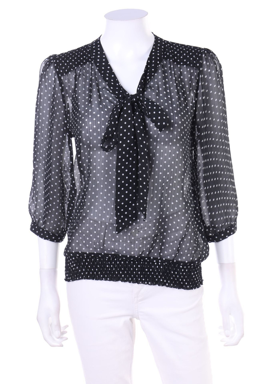 NO NAME - Pussy Bow Blouse with Dots - M