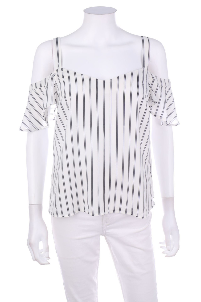 TALLY WEiJL - Cold-Shoulder-Blouse with Stripes - M