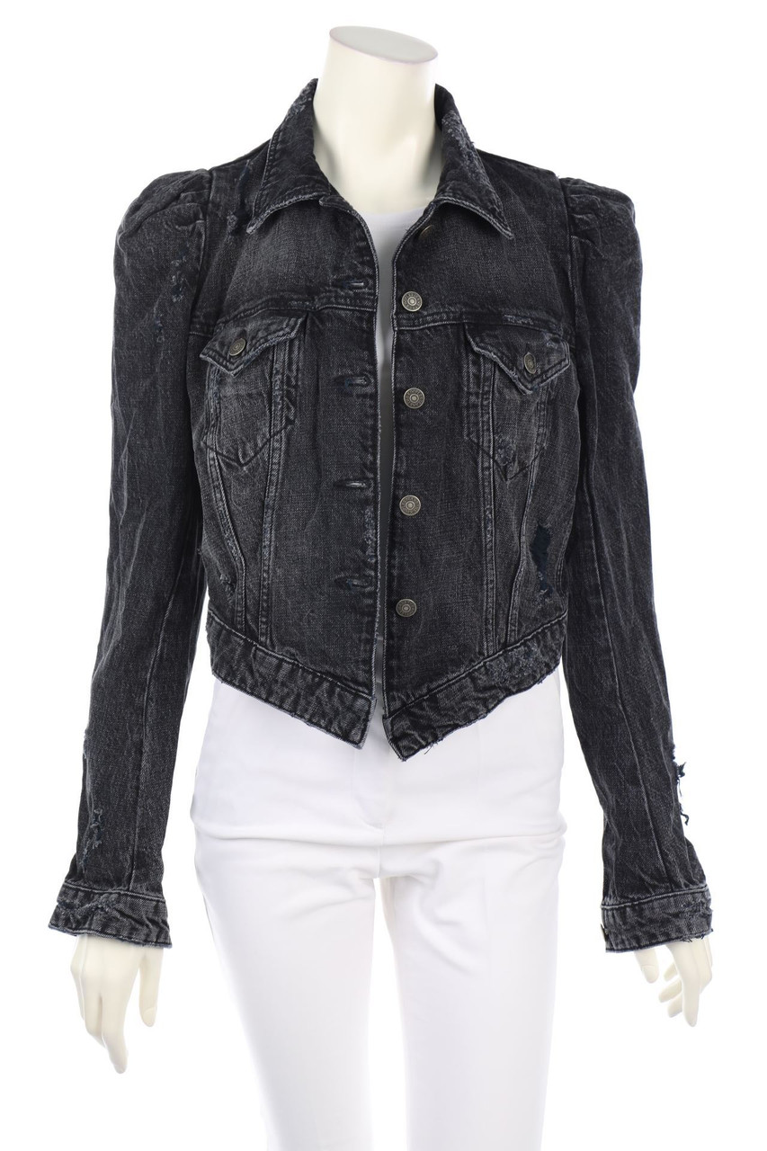 The Kooples - Distressed Vokuhila-Denim Jacket - D 38