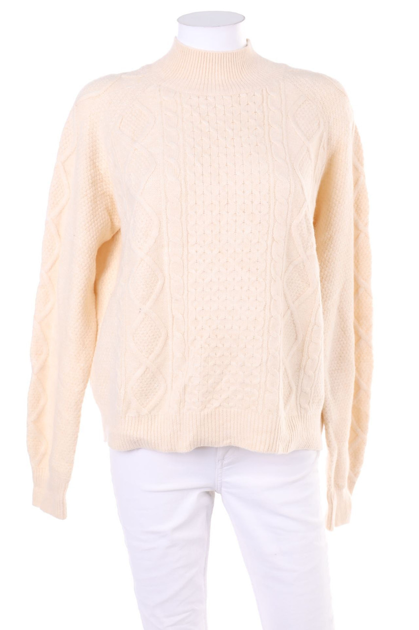 Ohne Label - Strick-Pullover mit Zopf-Muster - D 46