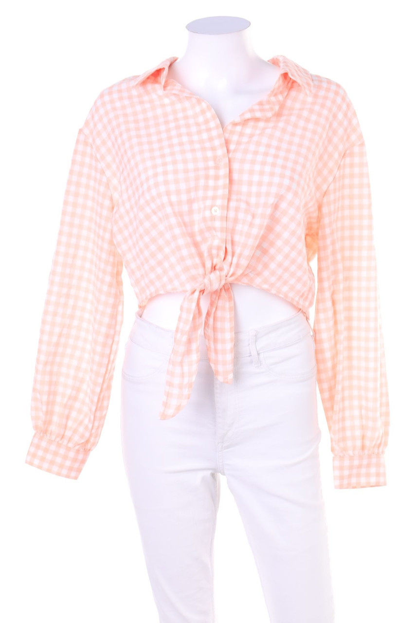 H&M DIVIDED - Cropped-Bluse mit Karo-Muster - S