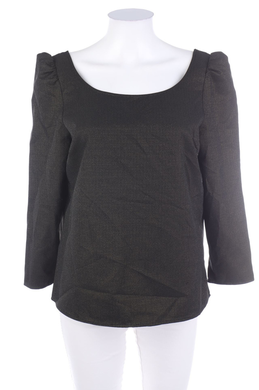 NAF NAF - Glitzer-Longsleeve-Shirt mit Puffärmeln - L