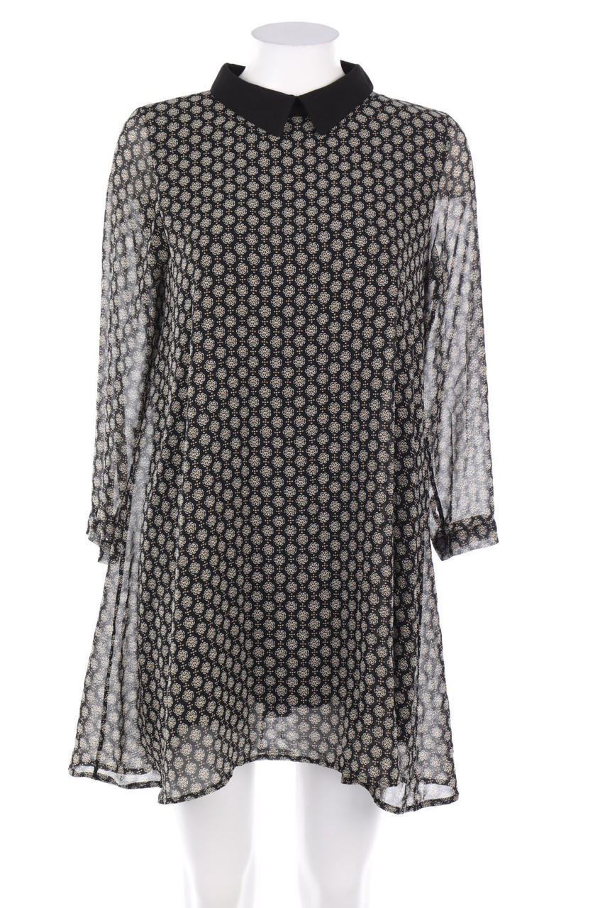 No Label - Print-dress with Peter Pan Collar - M