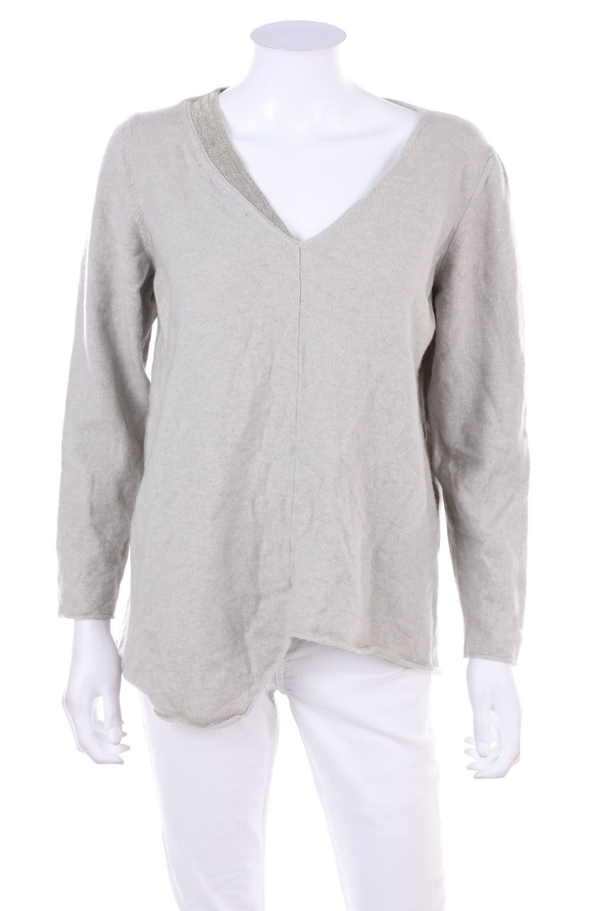 FABIANA FILIPPI - V-Neck Pullover with Asymmetrical Cut - D 42