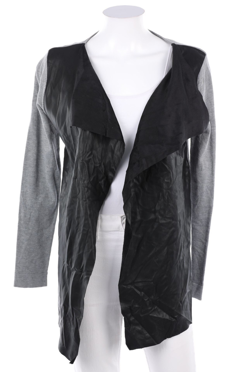 Zara Knit - Cardigan mit Kunstleder-Details - M
