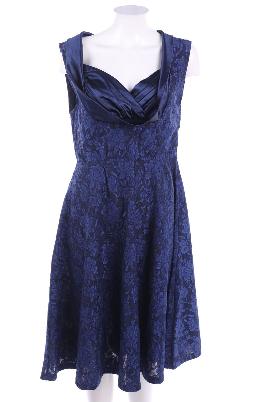 MIUSOL - Spitzen-Abendkleid mit Drapierung - L