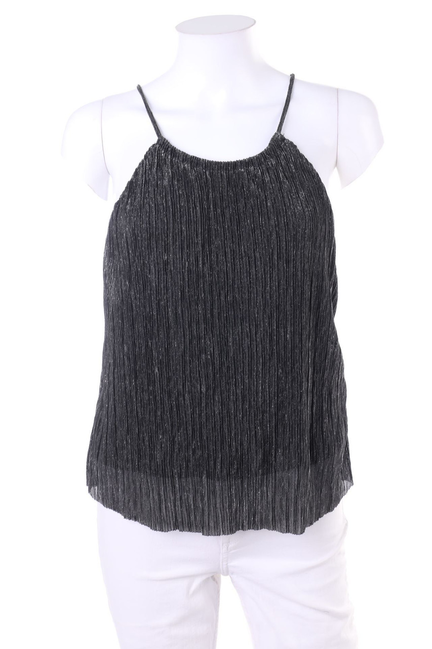 H&M - Glitzer-Plissee-Top zum Knoten - S