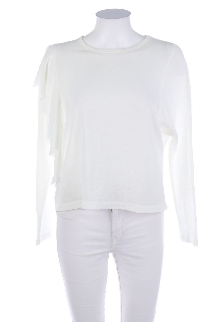 ZARA - Longsleeve-Shirt mit Volants - M