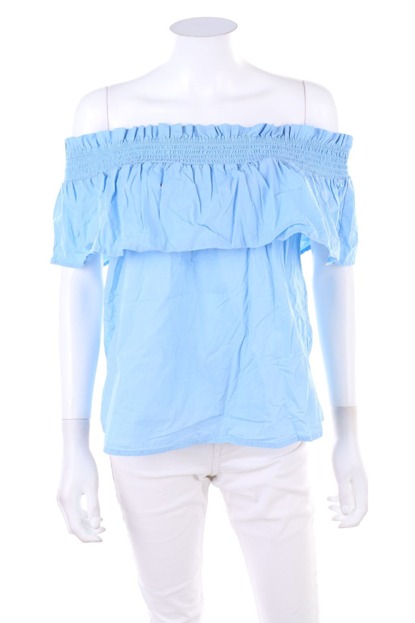 CALLIOPE - Carmen-Bluse aus Baumwolle mit Smok-Details - M