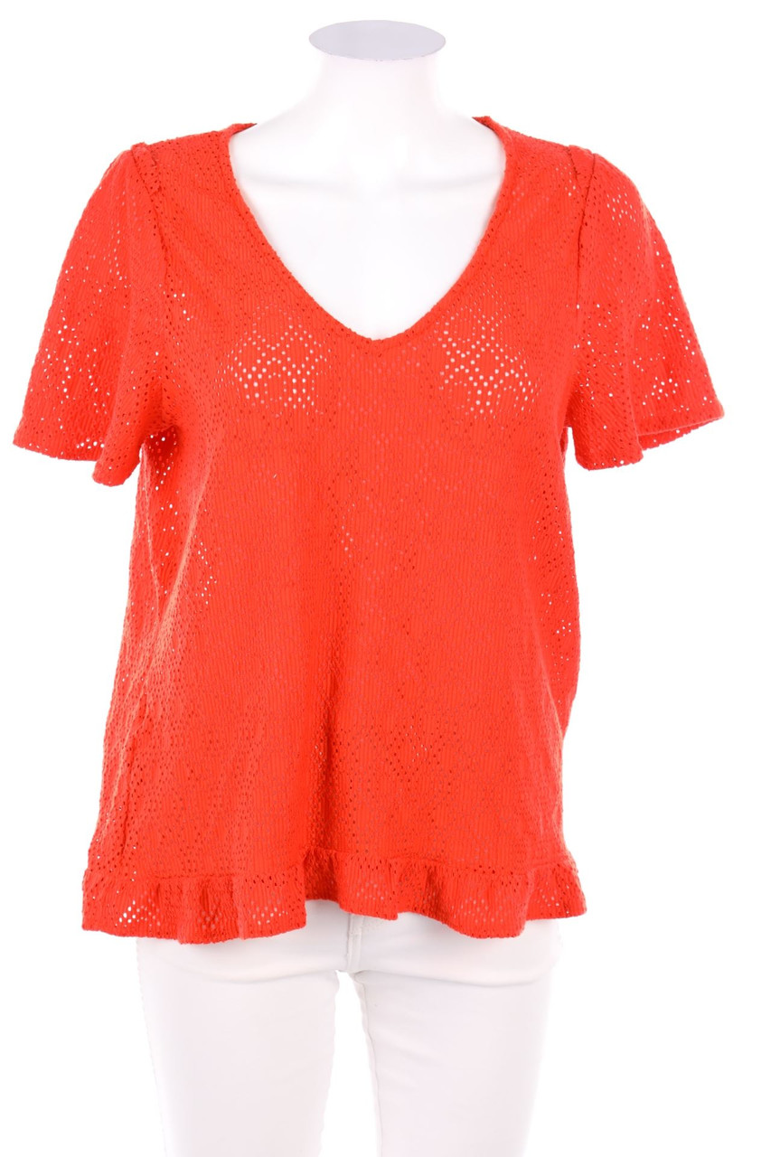 promod - Kurzarm-Shirt mit Volants - D 42