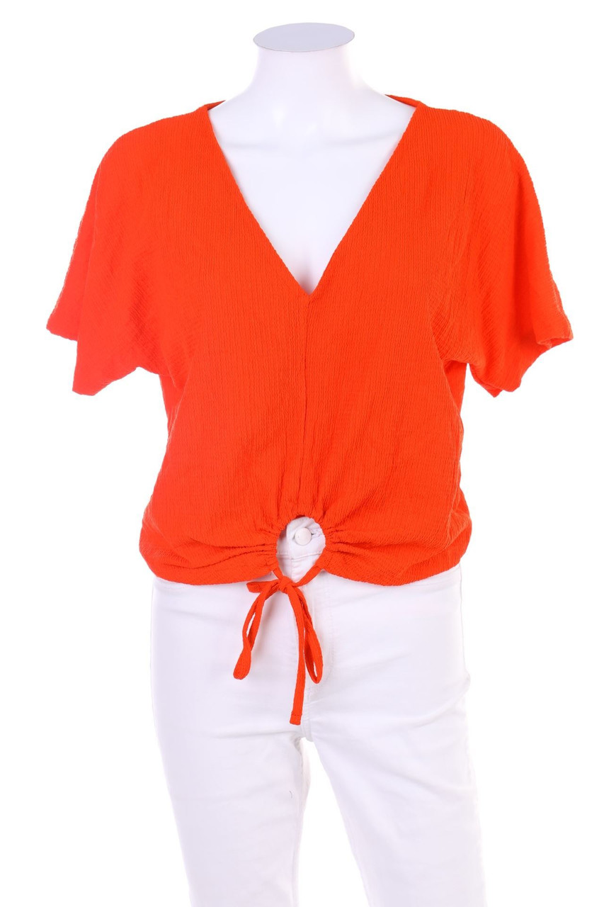 ZARA - Kurzarm-Bluse mit Cut-out - S