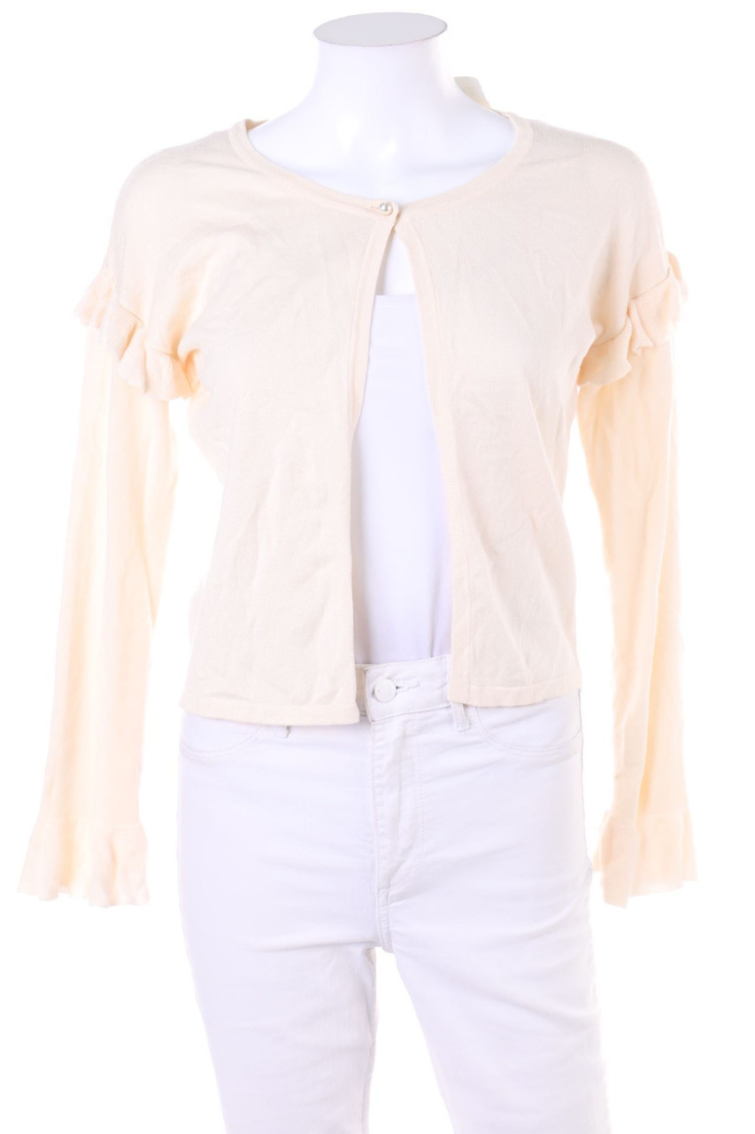 MANOR woman - Cropped Cardigan with Volants - S