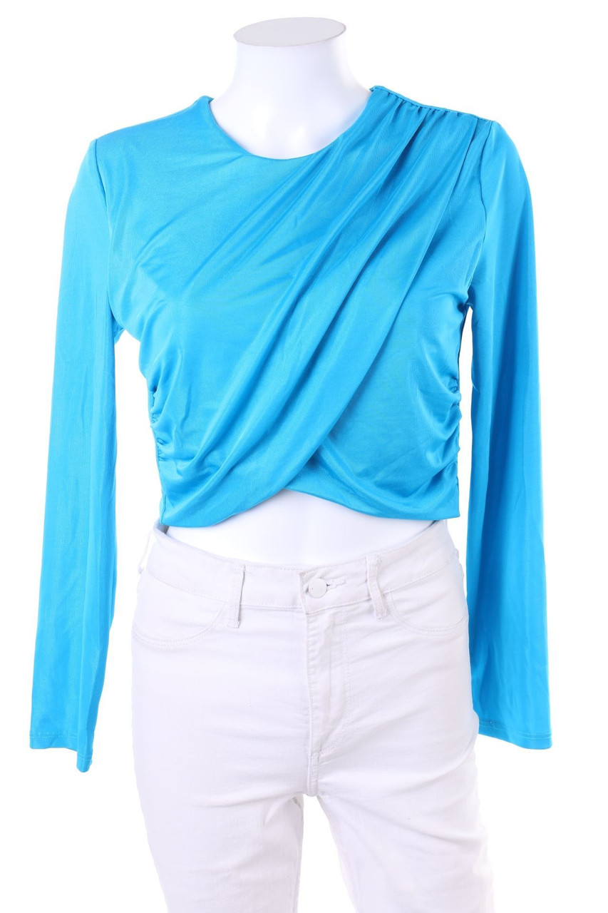 LUMINA - Cropped-Longsleeve-Shirt mit Drapierung - M