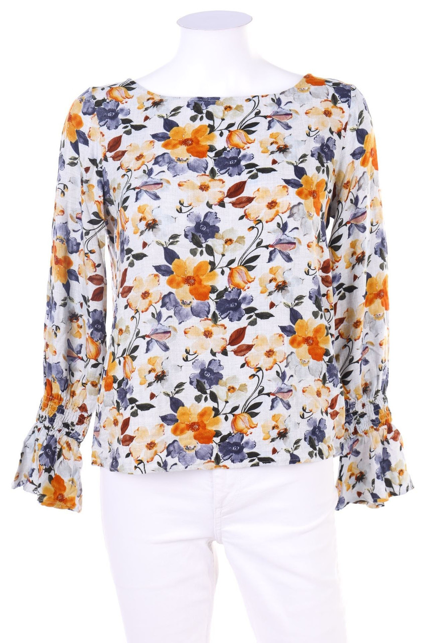 orsay - Blouse with floral print, Smok Detailing - M