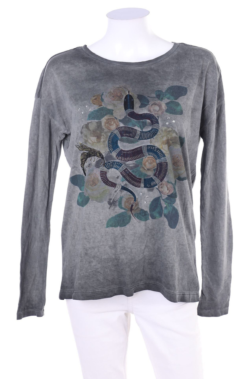 QS by s.Oliver - Garment Dyed-Longsleeve-Shirt with Print - XS