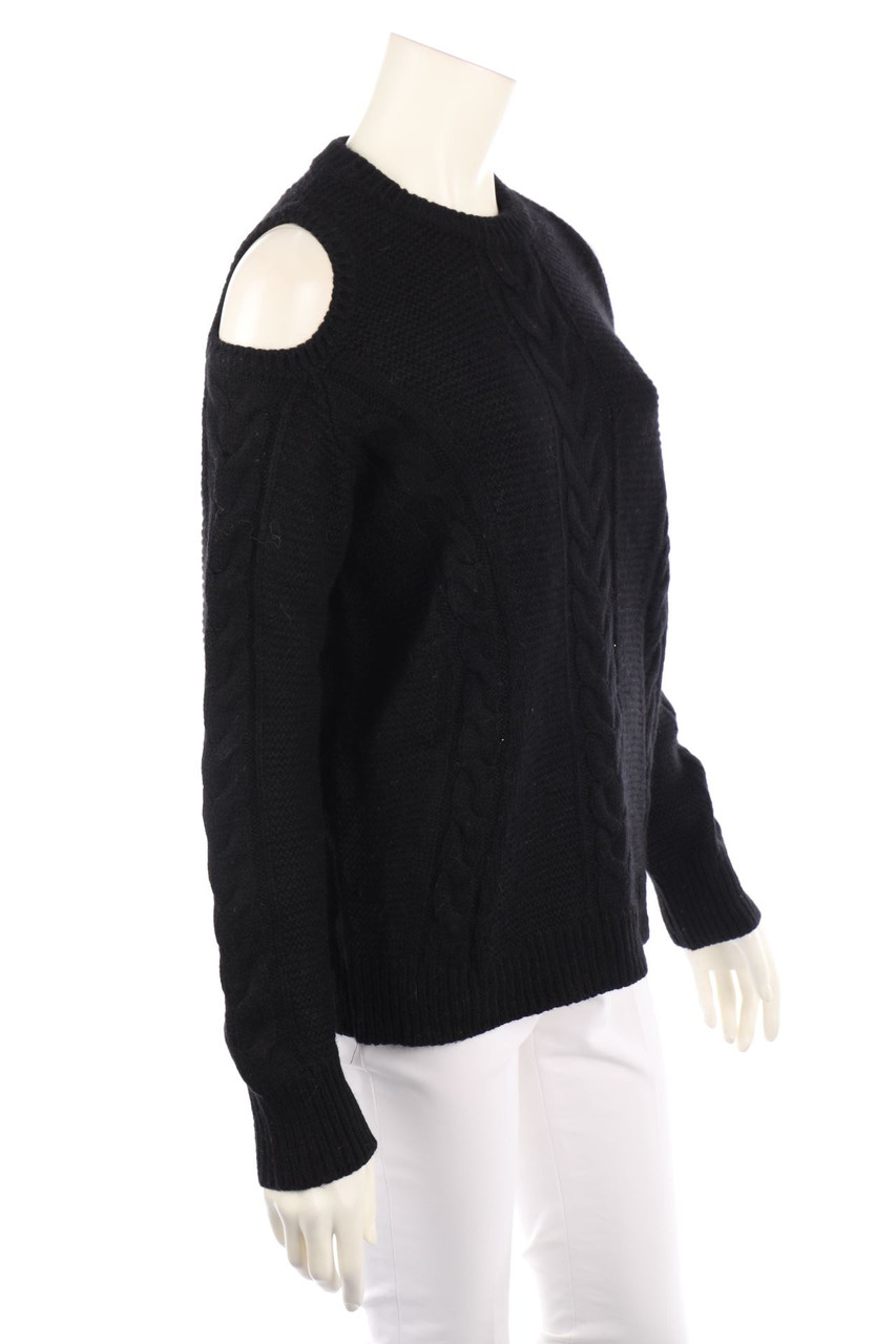 8PM - Cold-Shoulder-Zopf-Pullover aus Woll-Mix mit Alpaka - XS