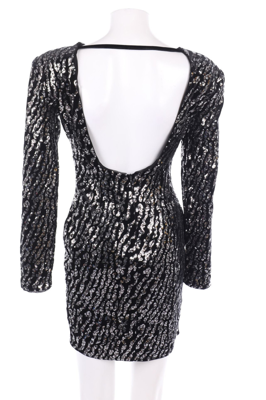 Bershka - Samt-Kleid mit Pailletten - M