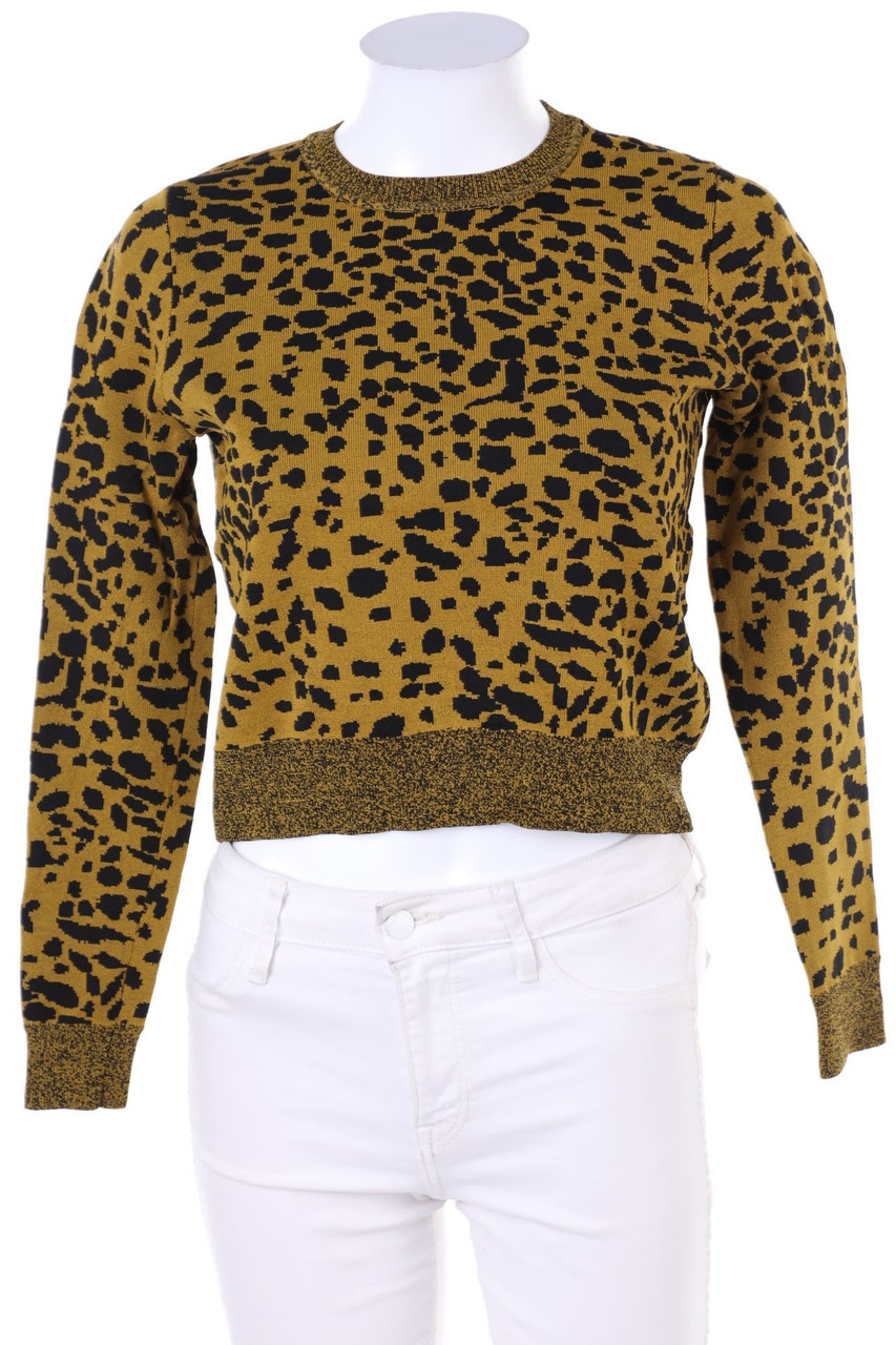ESISTO - Cropped-Pullover with Leo Print - L