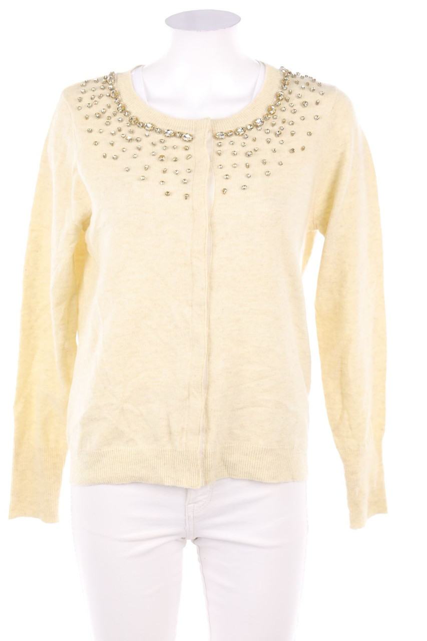 FRACOMINA - Cardigan aus Woll-Mix mit Schmuckstein-Applikation - M