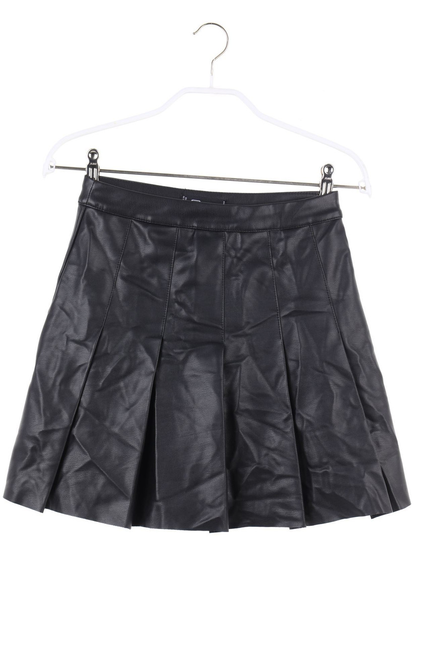 FB SISTER - Faux Leather-Pleated Mini-Skirt - XS
