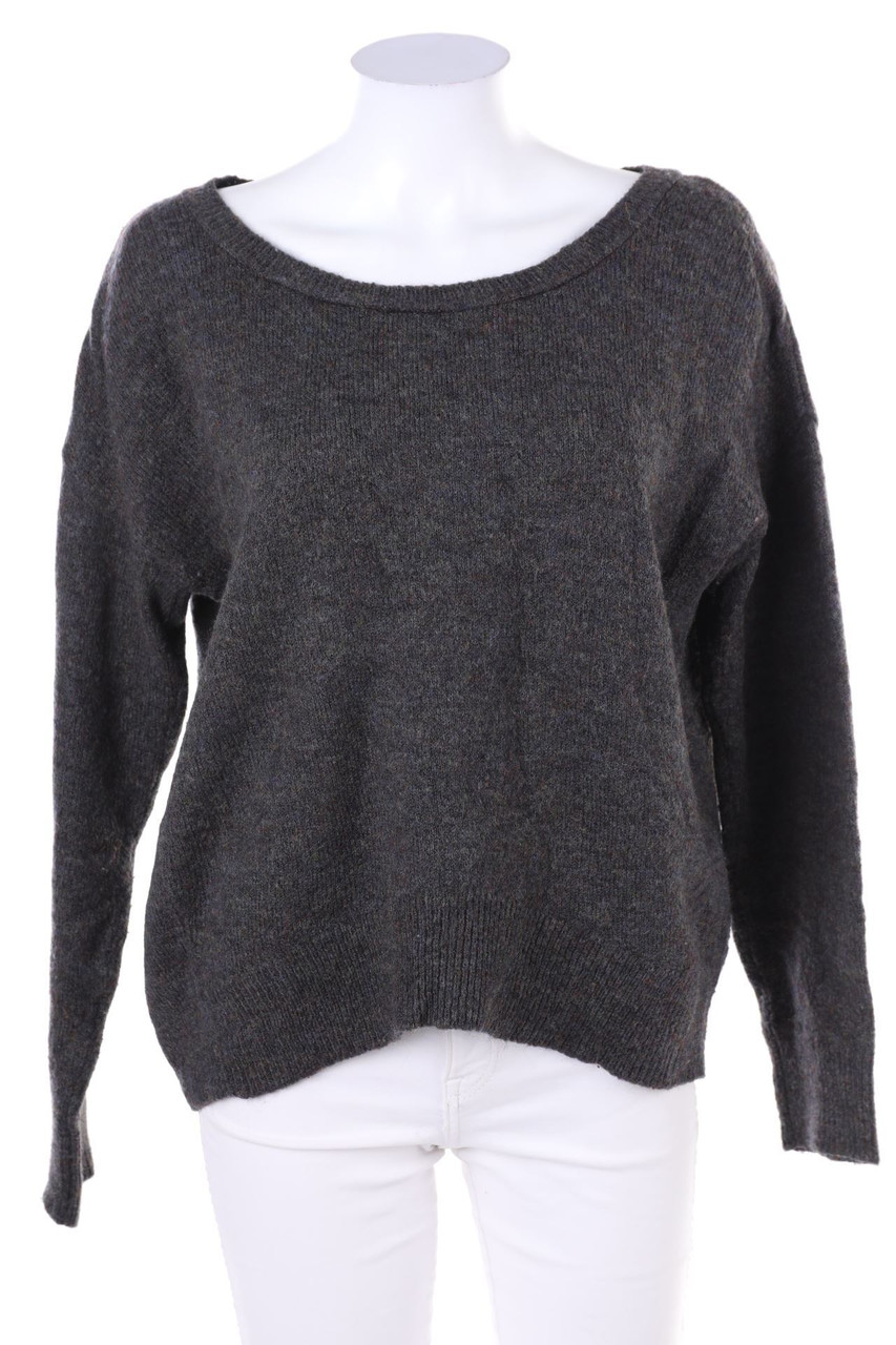 REVIEW - Strick-Pullover aus Woll-Mix mit Schnürung - M