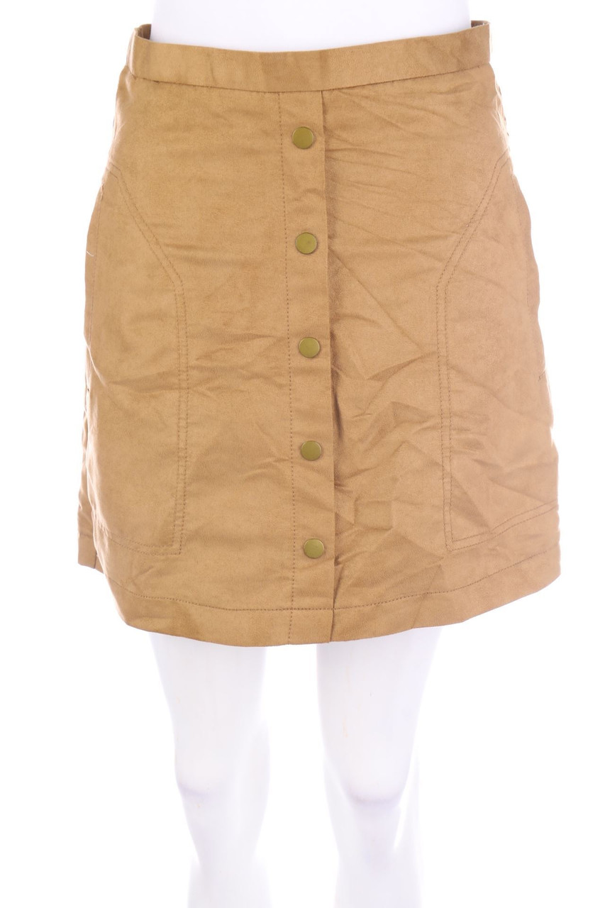 H&M - Faux Leather-Rock mit Knöpfen - D 40