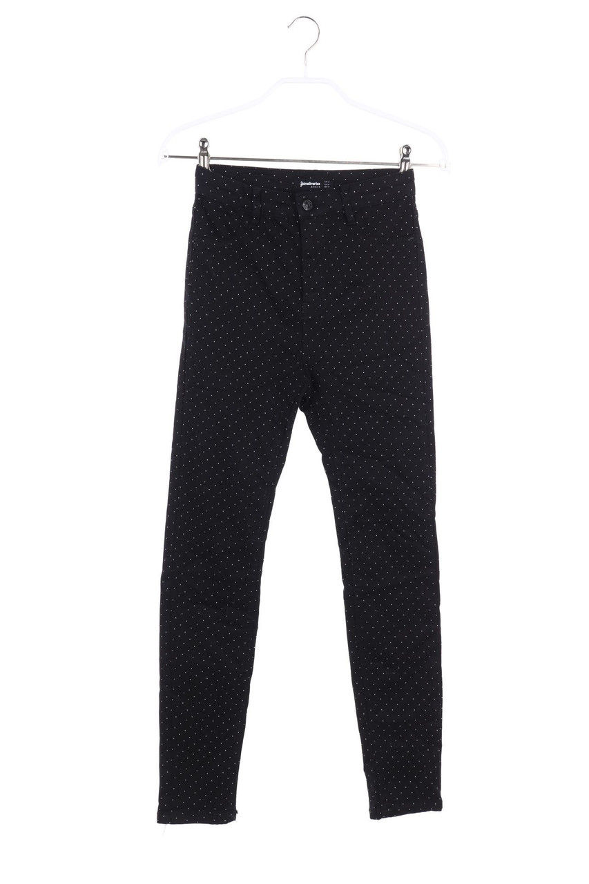 Stradivarius - High Waist-Skinny Jeggings mit Pünktchen - D 32