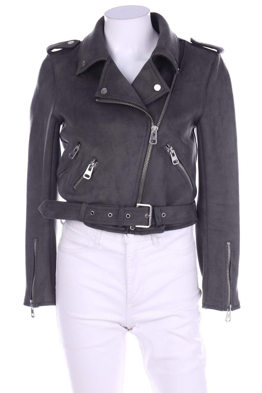 ZARA - Kunstlederjacke im Biker-Stil - M