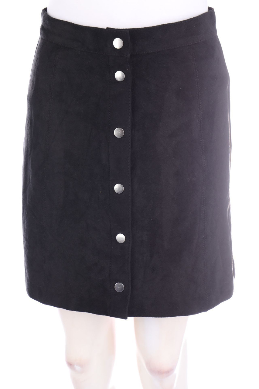 H&M - Faux Leather-Rock mit Knöpfen - D 36