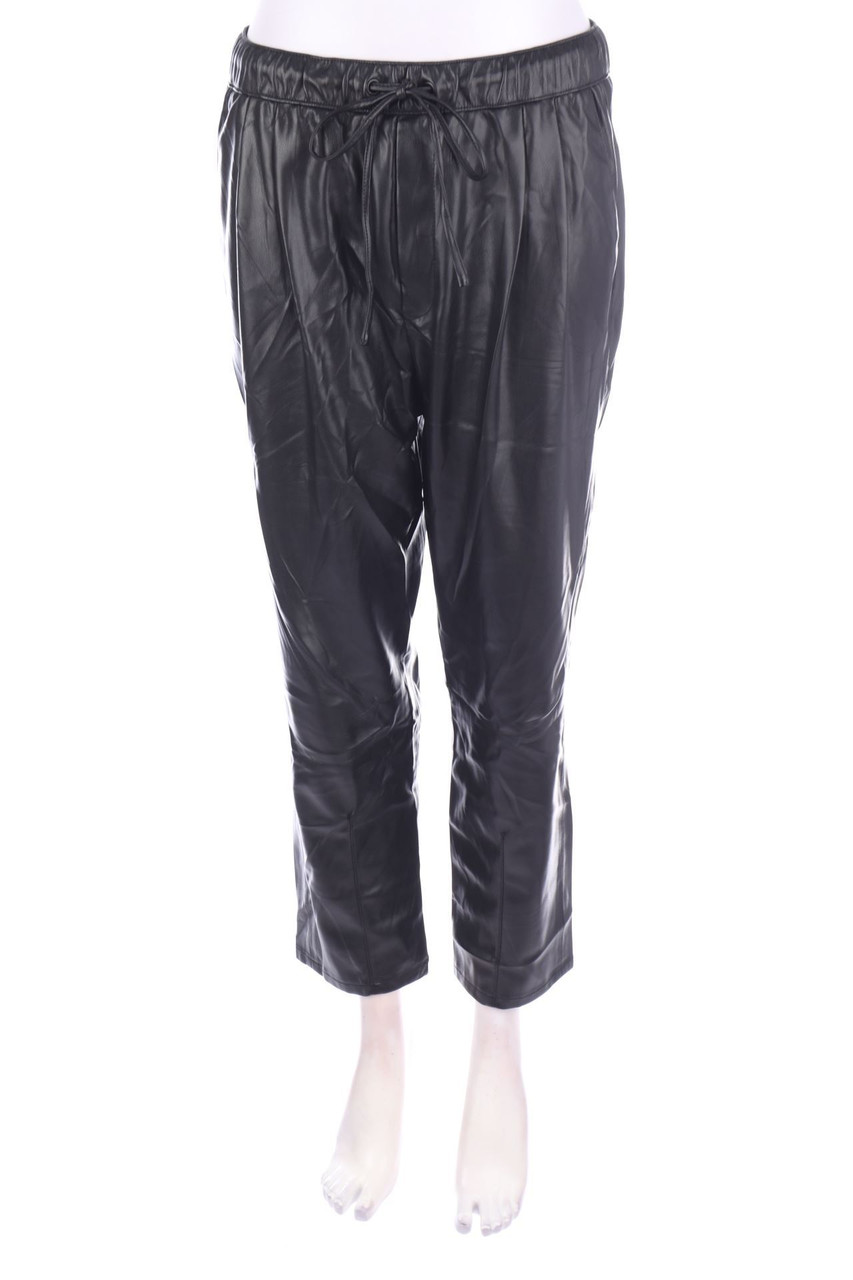 ZARA - Kunstleder-Hose mit Gummizug - M