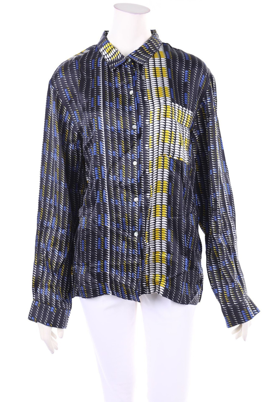 ASCENO - Silk Blouse with Print - L