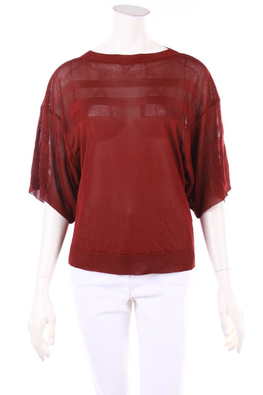 GOTHA - Shortsleeve-Shirt with Open Knit Details - D 34