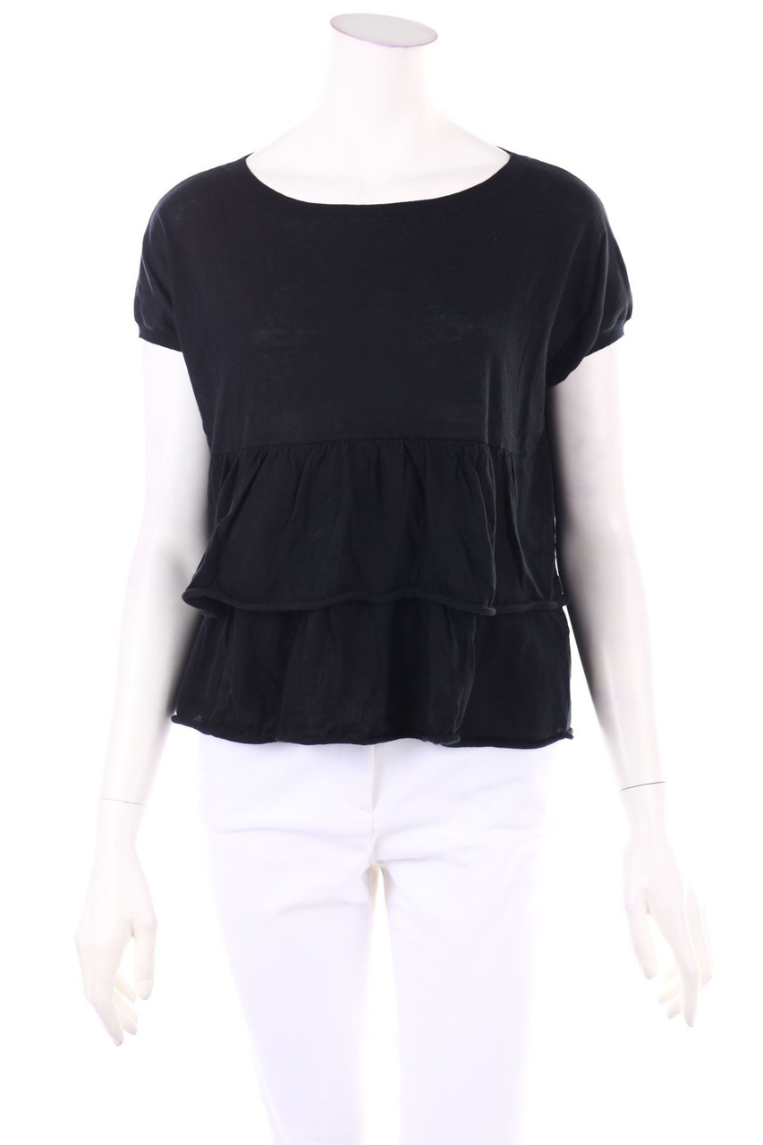 PAROSH - Peplum-Kurzarm-Shirt aus Baumwolle - M