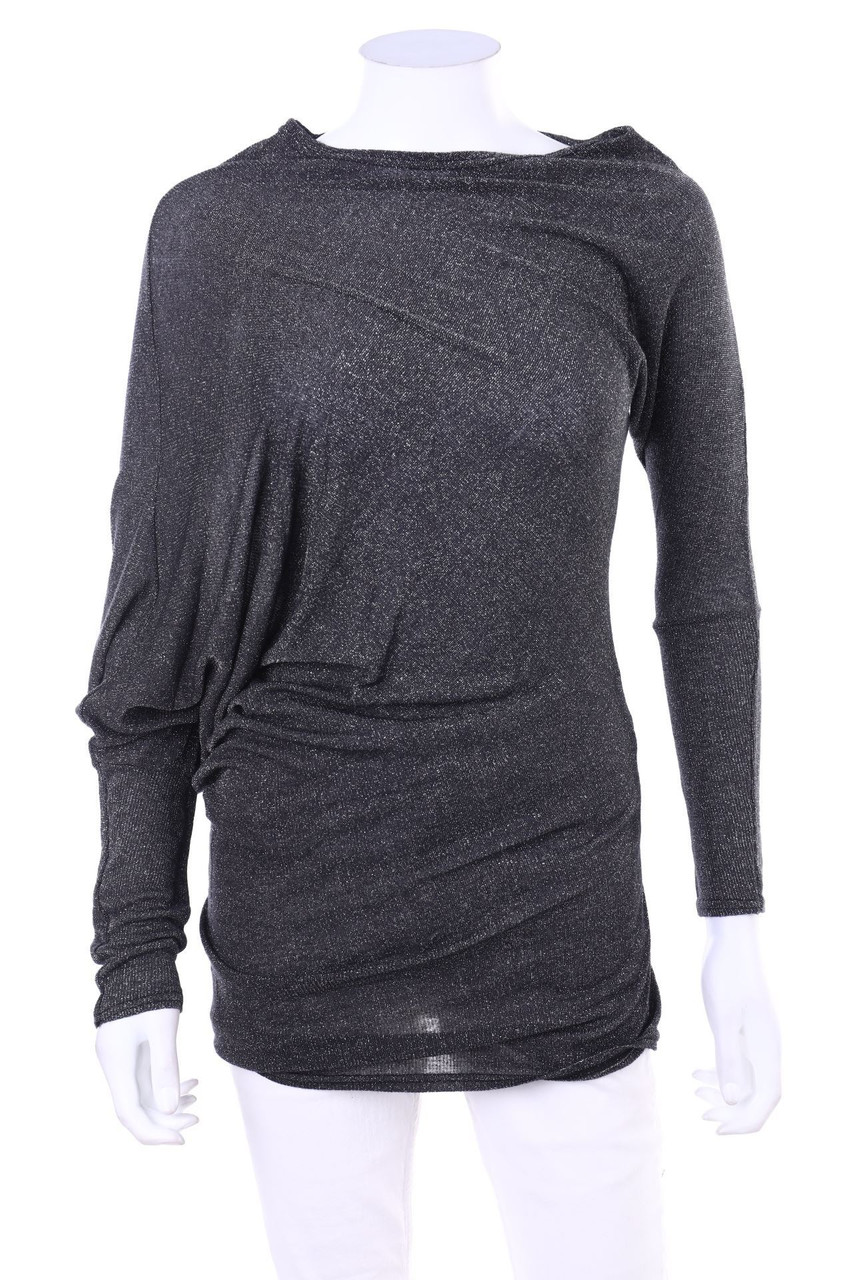 SECONDHAND - Glitter-Shirt with Asymmetrical Cut - S