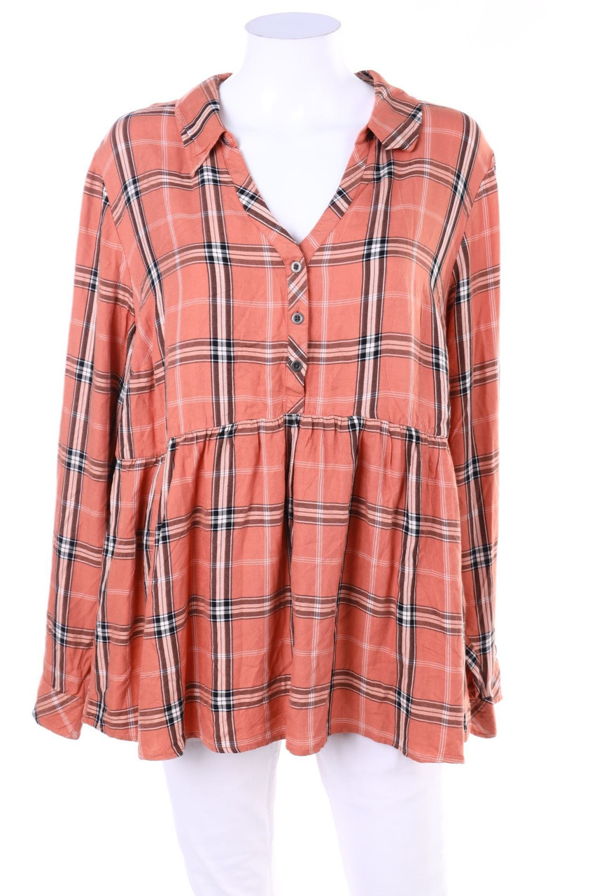 TORRID - Volant-Bluse mit Karo-Muster - D 48