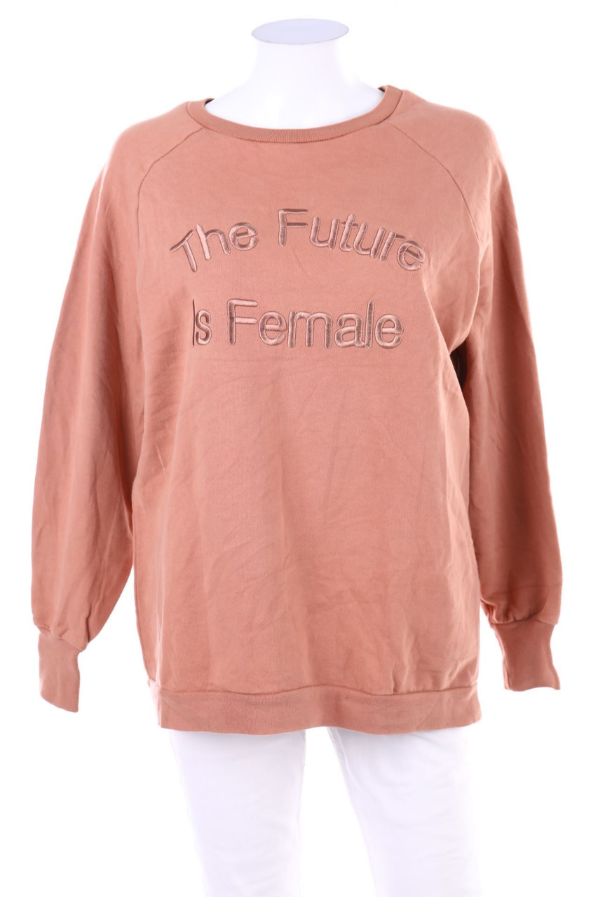 Stradivarius - Sweatshirt aus Baumwolle mit Stickereien mit überschnittener Schulter - S