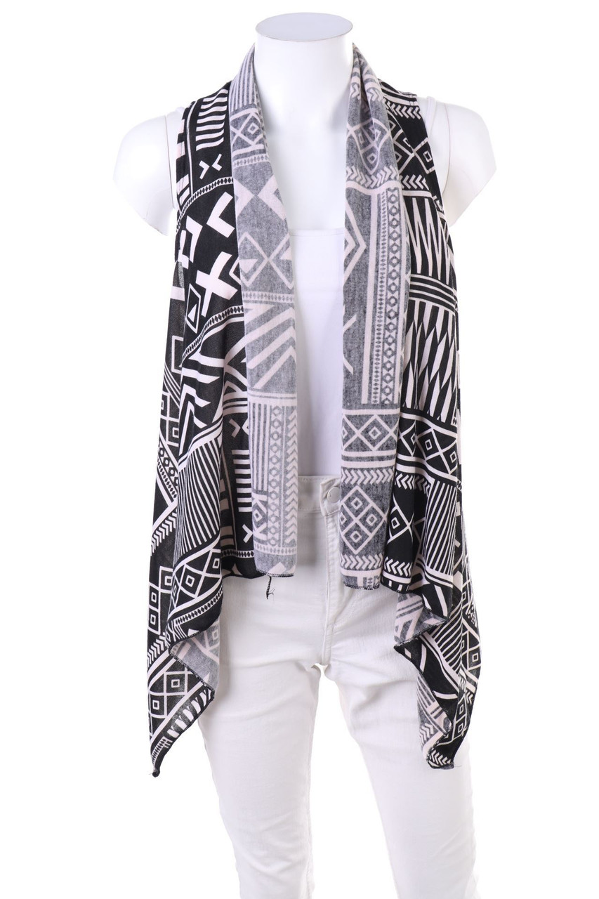 SECONDHAND - Jersey-Cardigan mit Ethno-Print - S