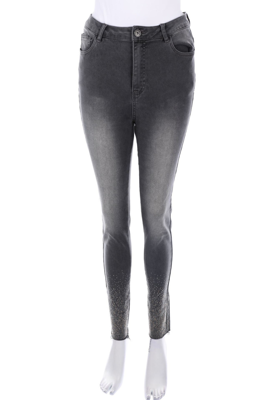 zebra - Distressed Skinny-Jeans with Rhinestones - D 38