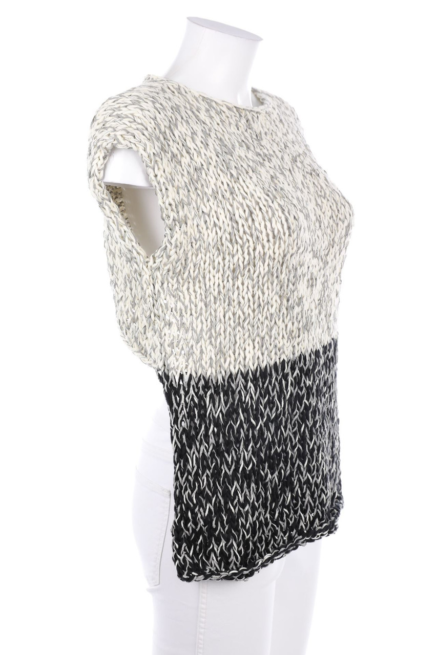 OF HANDMADE - Knit Top with Deep Back Neckline - S