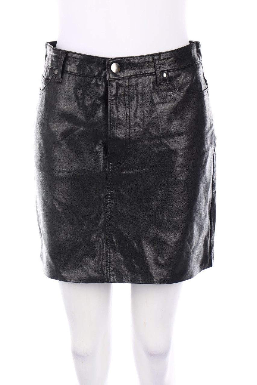 zebra - faux leather mini-skirt - M