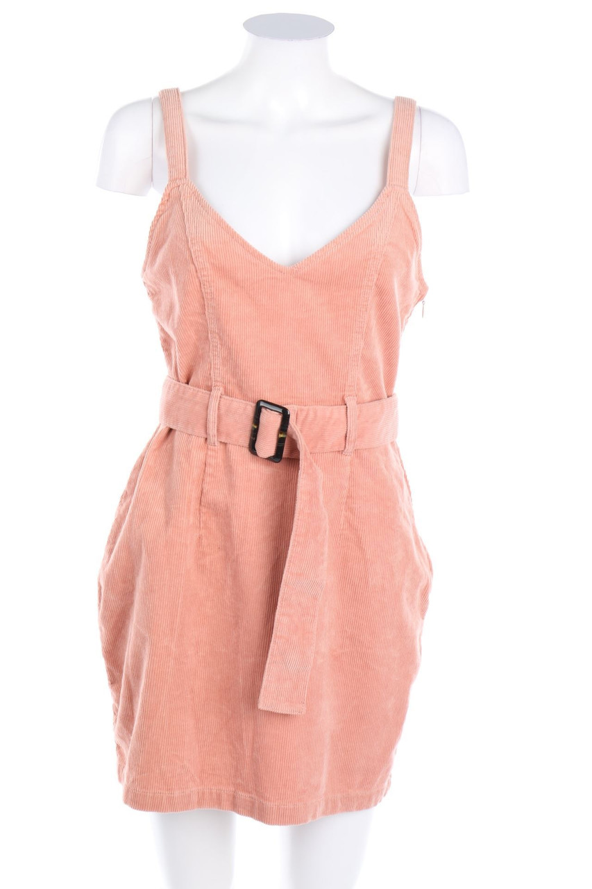 H&M DIVIDED - Cord-Latz-Kleid aus Baumwolle mit Gürtel - D 34