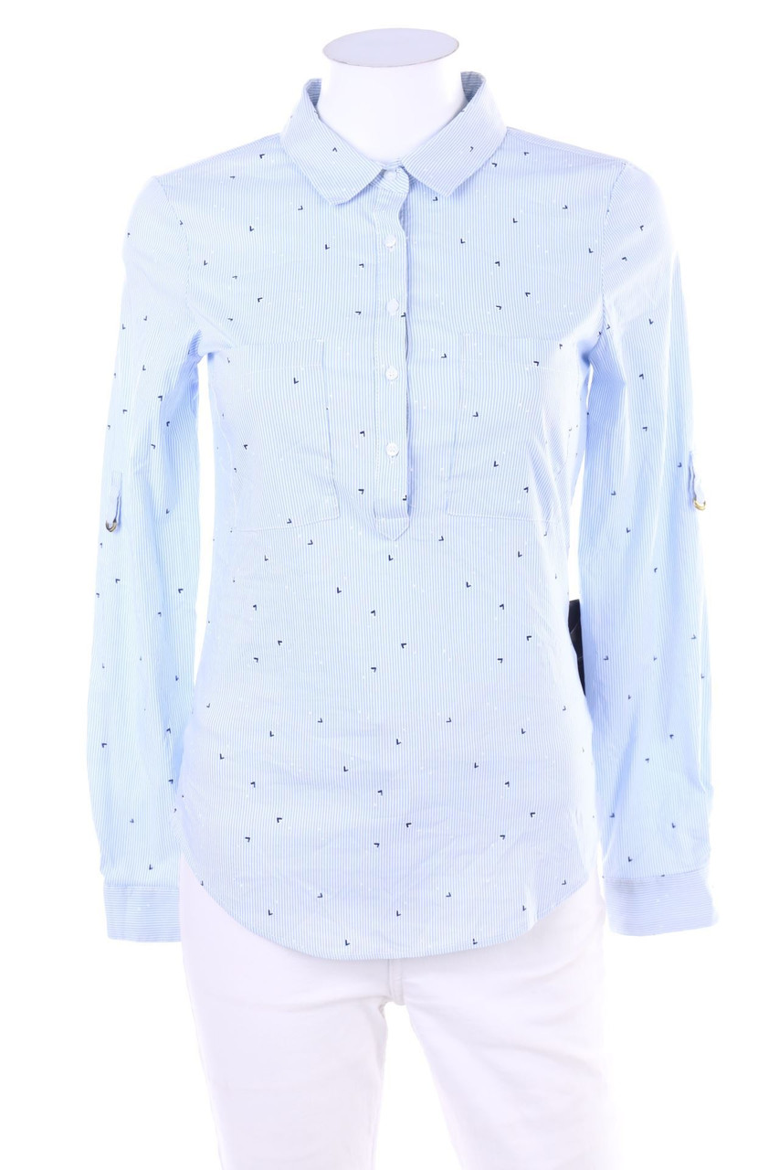 ZARA - Bluse mit Krempel-Ärmeln - S