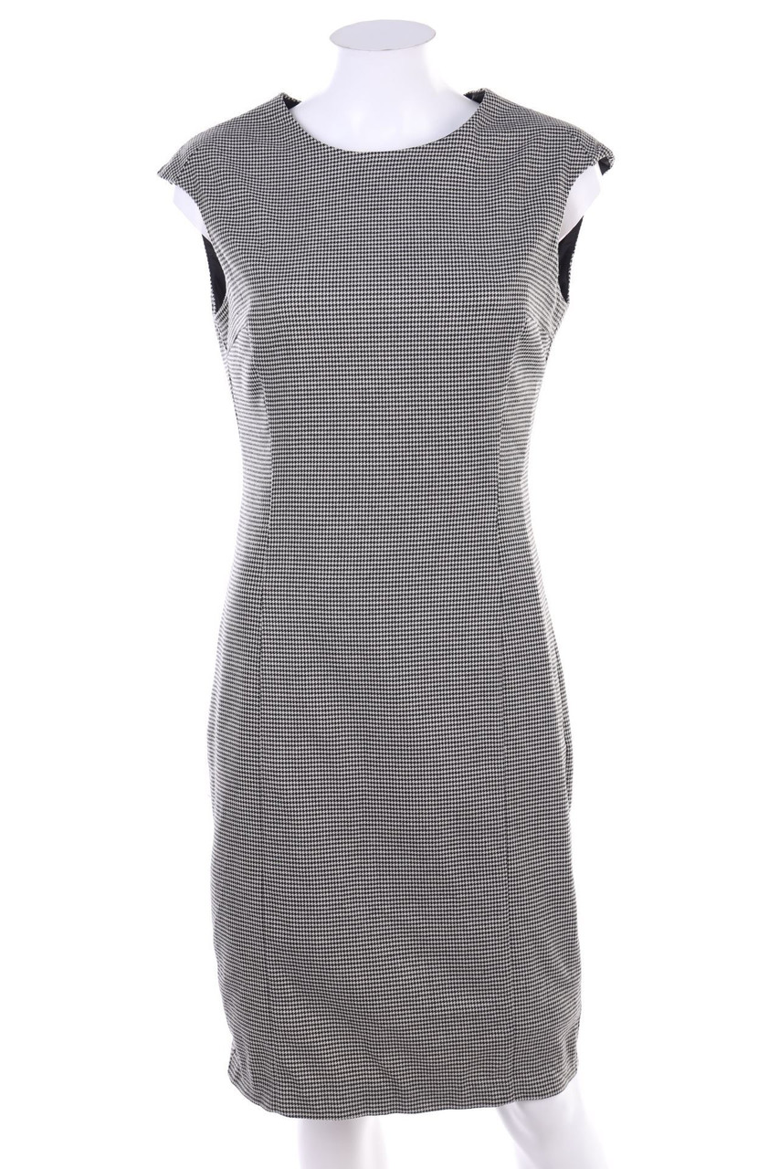 ZARA - Sheath Dress with Houndstooth Pattern - L